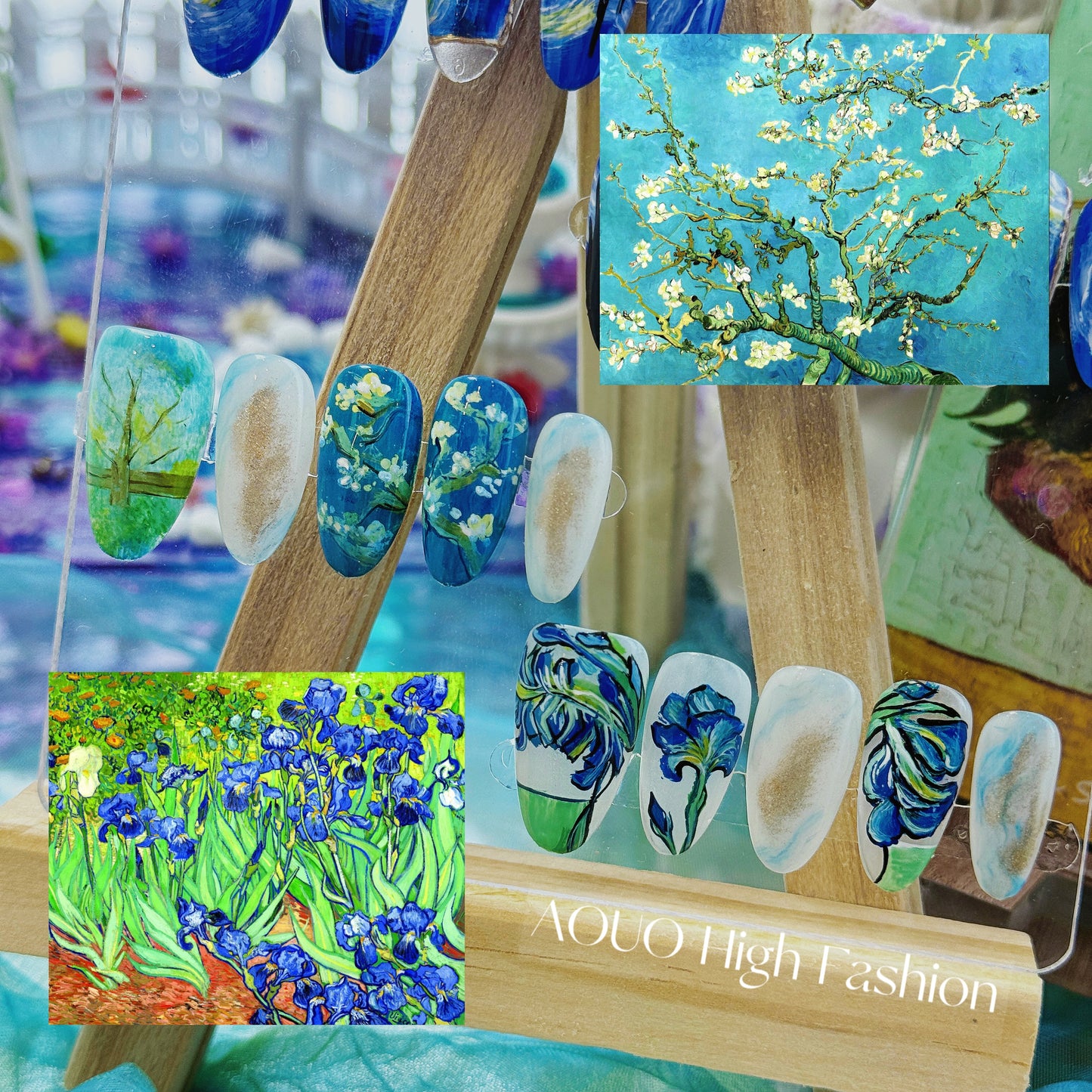 Almond Blossom & Irises Van Gogh Nails Monet Garden Series