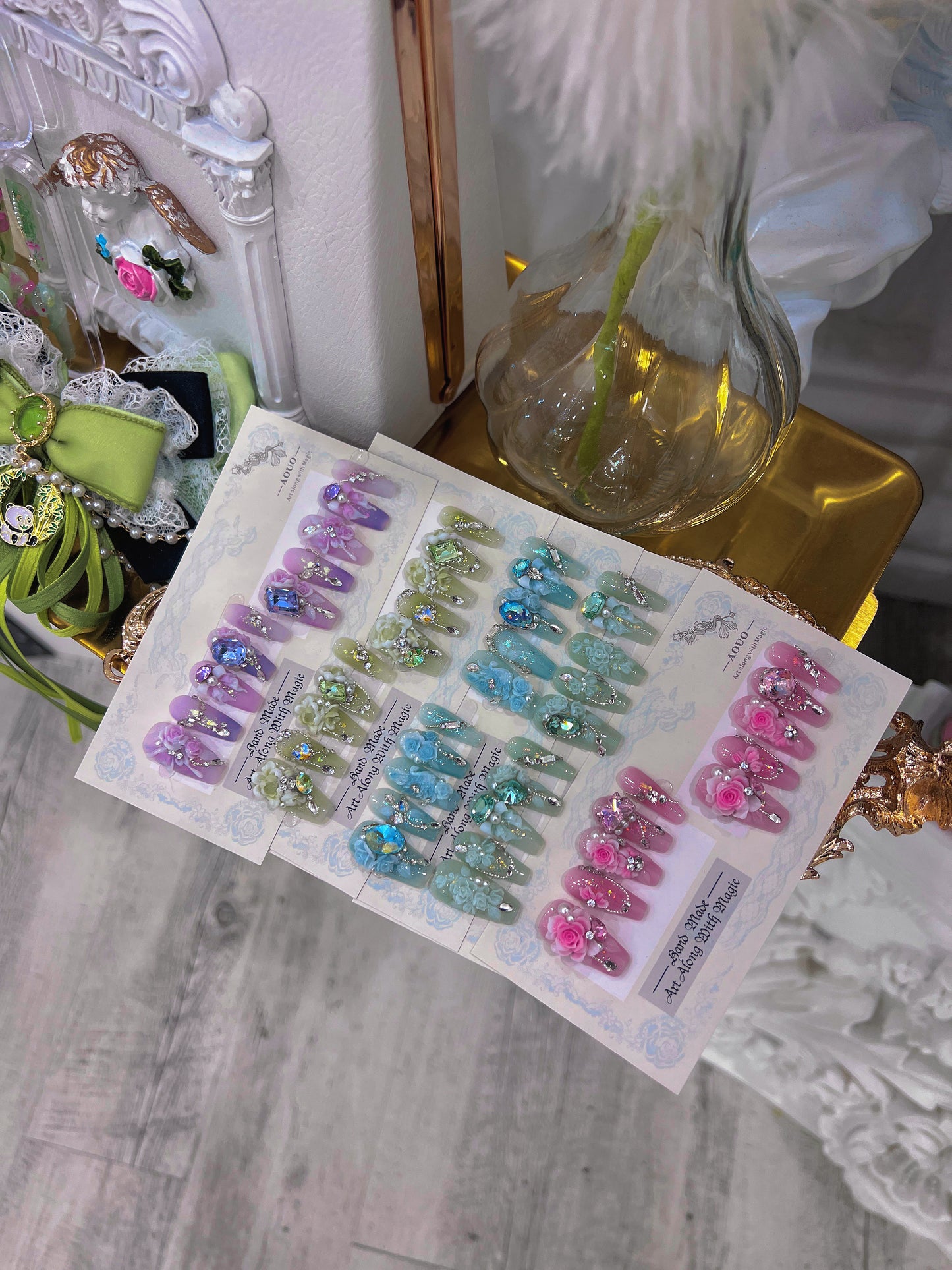 Jump in flowers nails