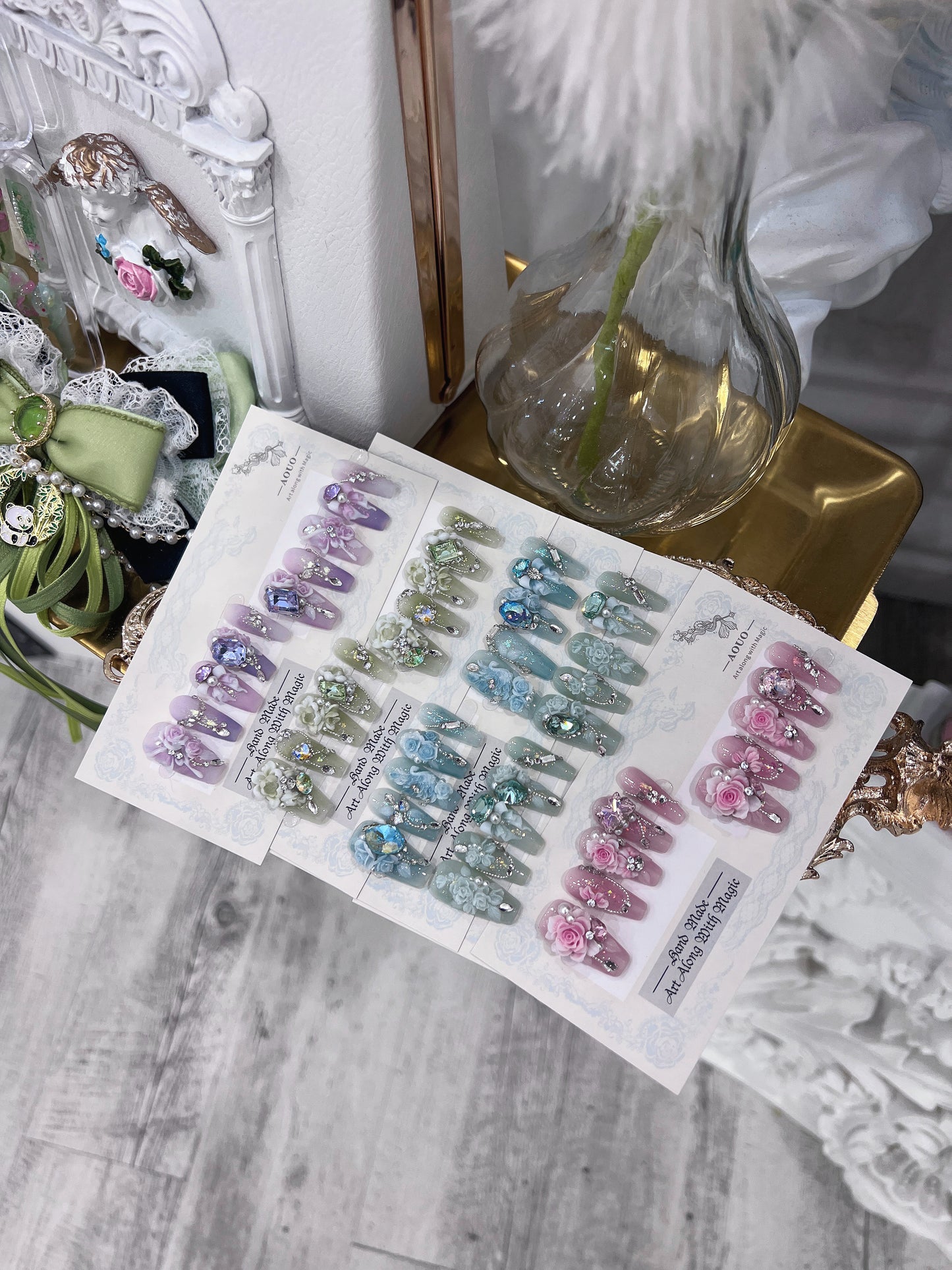 Jump in flowers nails