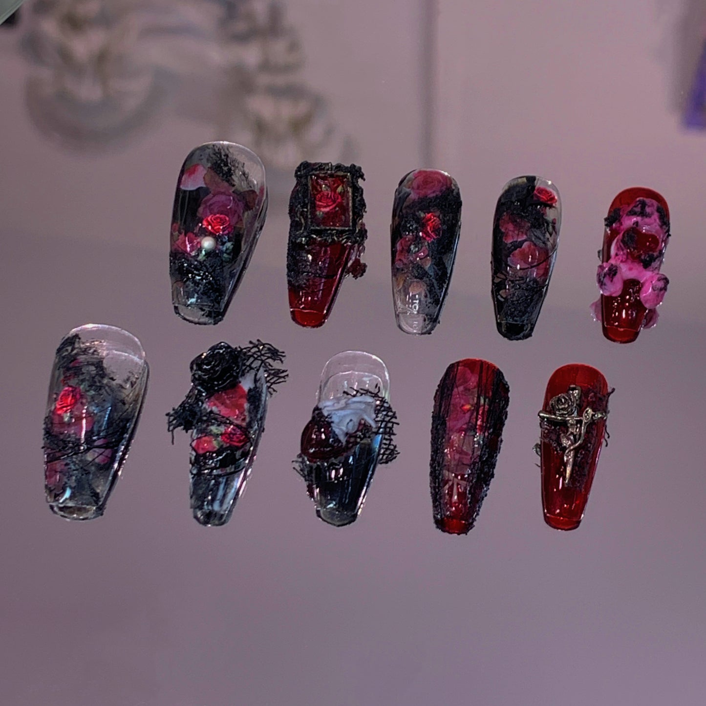Crimson Eclipse Dark Nails