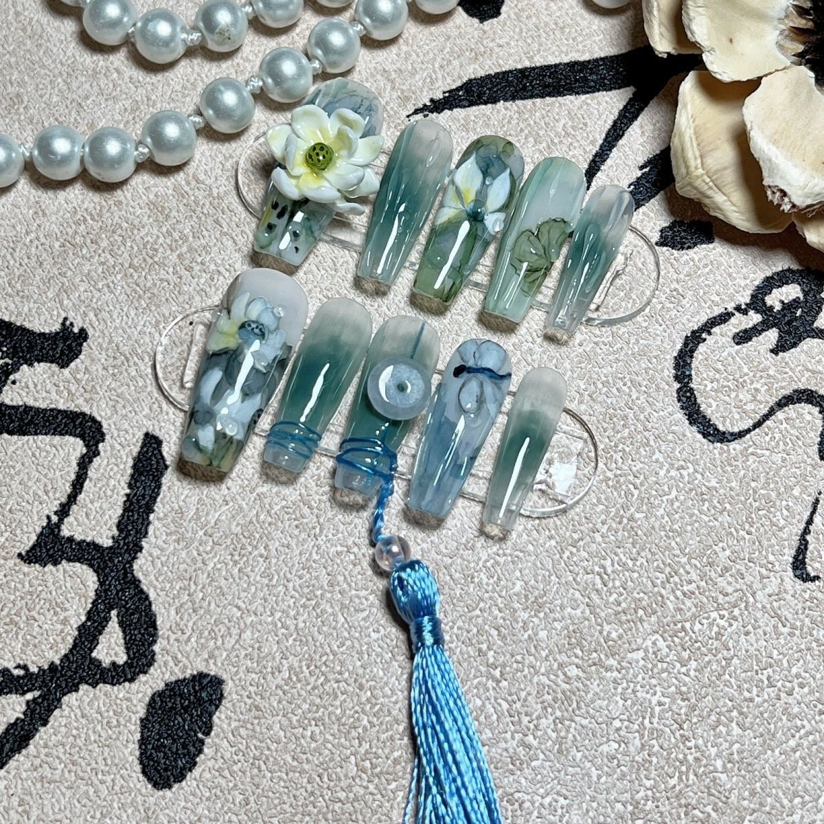 Jade Lotus Press-On Nail