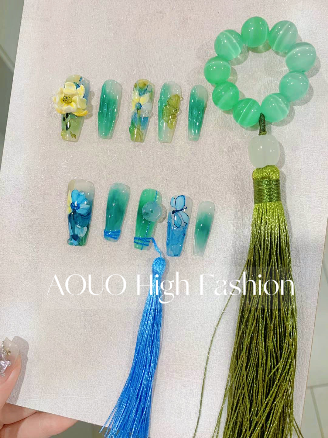 Jade Lotus Press-On Nail