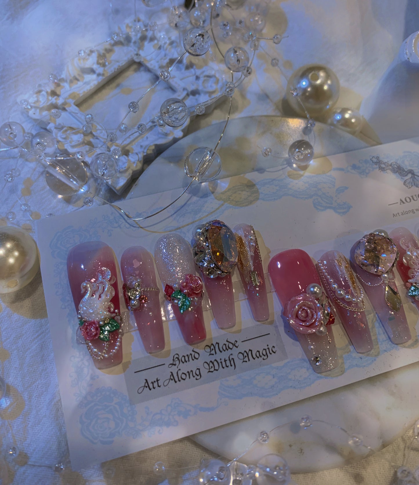 Swan Lake Carving Nail