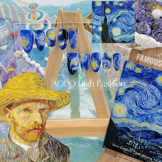 The Starry Night Van Gogh Nails (Monet series)