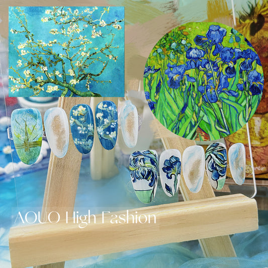 Almond Blossom & Irises Van Gogh Nails Monet Garden Series