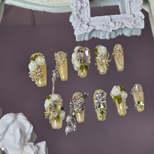Citrus Charm Swarovski Nails