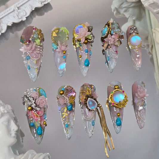Mystic Glow Swarovski Nails