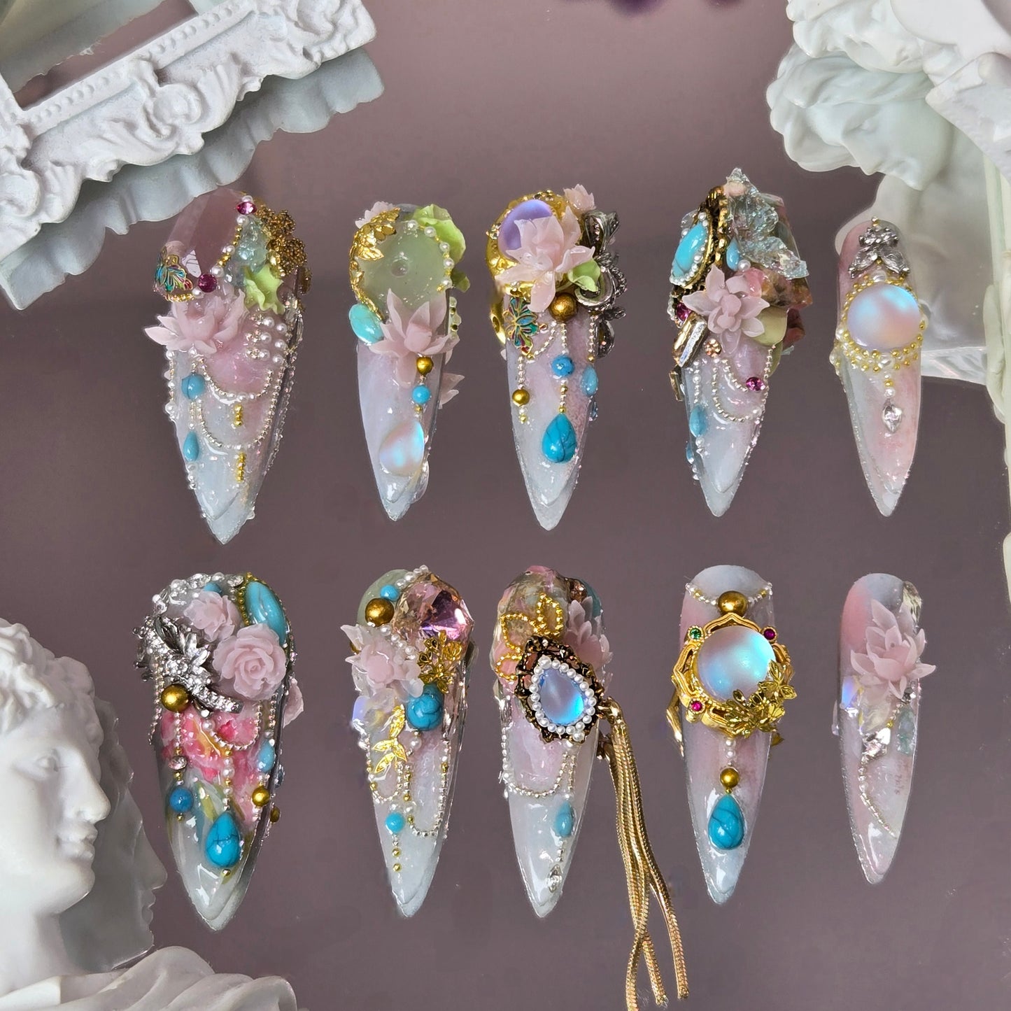 Mystic Glow Swarovski Nails