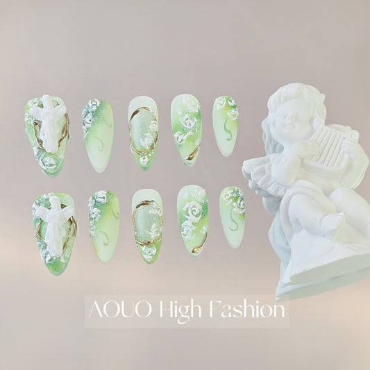 Golden Angel Garden Monet Nails