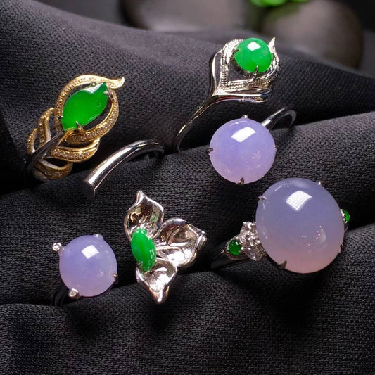 Natural Top Level Violet Jade Ring