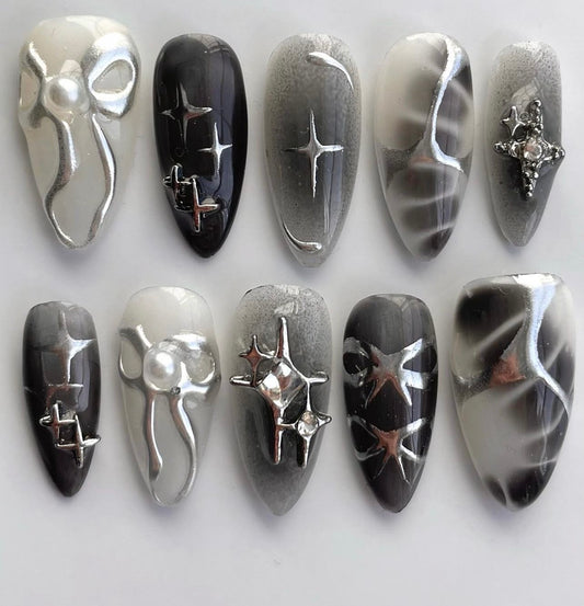 Black Blush Cool Nails