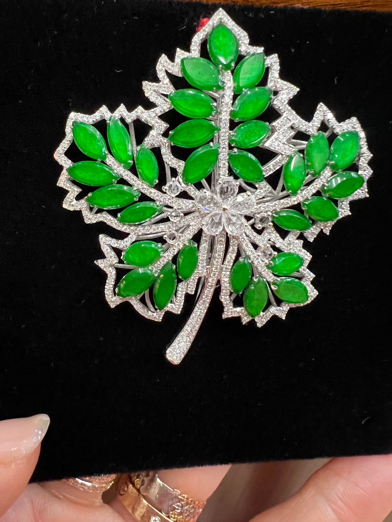 Natural Jade Maple leaf Corsage