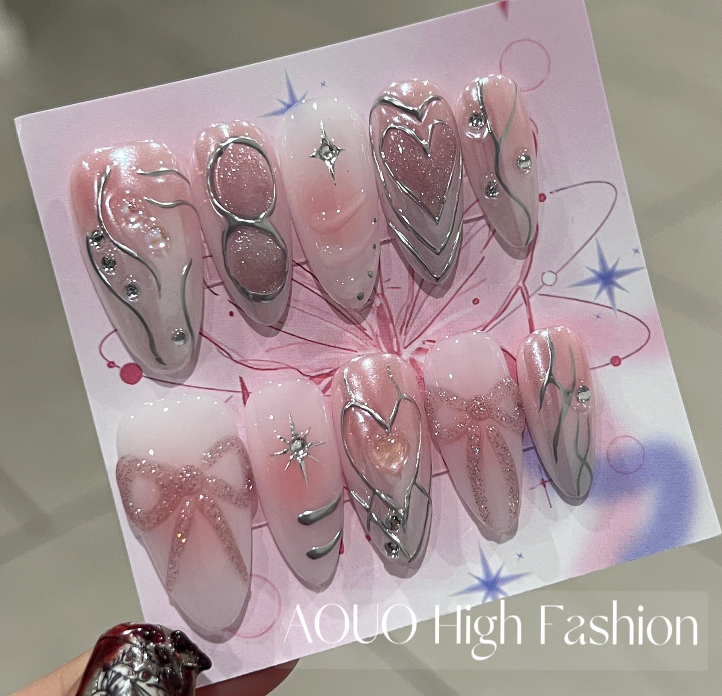Hyperdimensional Pink Cool Nails