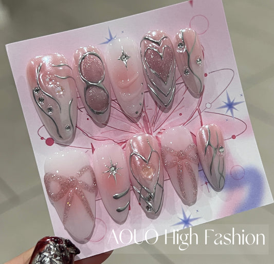 Hyperdimensional Pink Cool Nails