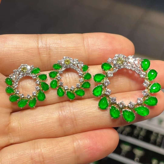 Natural Jade British Earrings