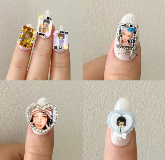 Customized Idol Photocard Nails