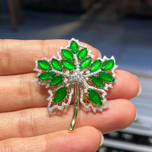 Natural Jade Maple leaf Corsage