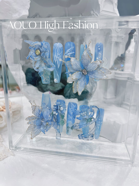 Blue Dream QiaSi Chinese traditional Nails