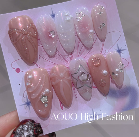 Pink Blush Cool Nails