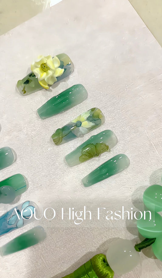 Jade Lotus Press-On Nail