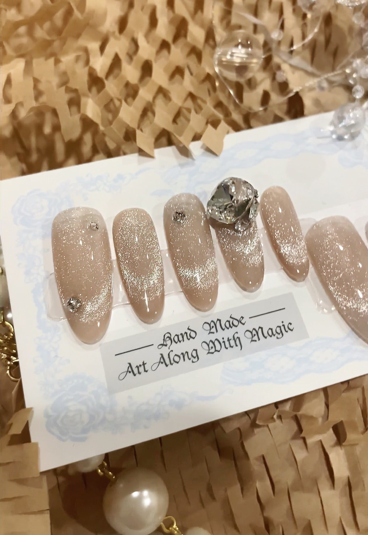Cat Eyes Swarovski Nails