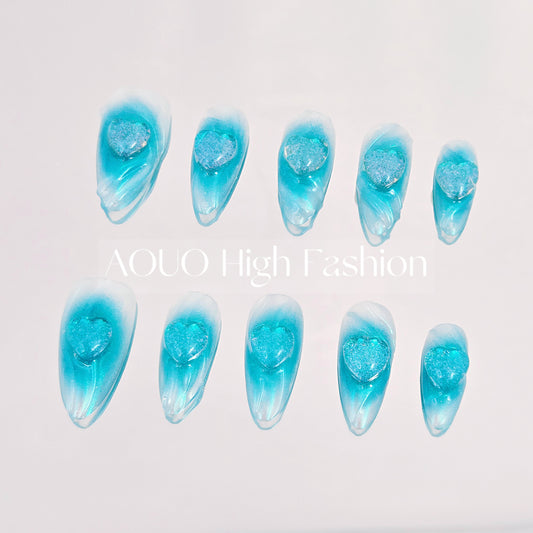Blue Aura Y3k Nails