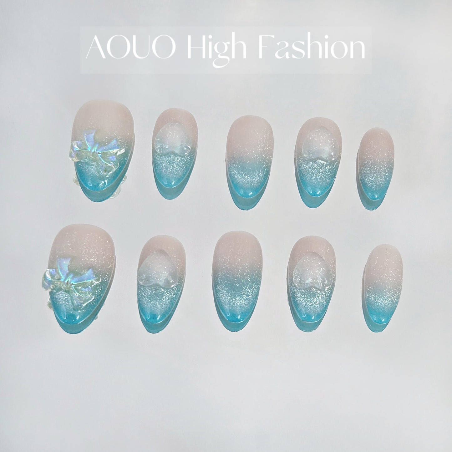 Blue Ombre Y3K Nails