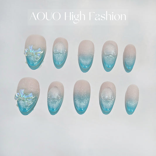 Blue Ombre Y3K Nails
