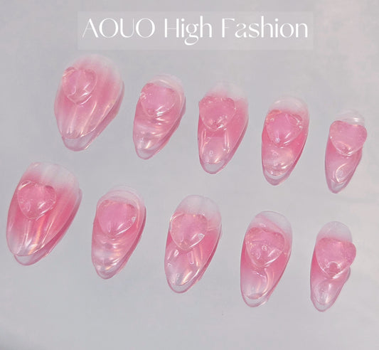 Pink Aura Y3K Nails