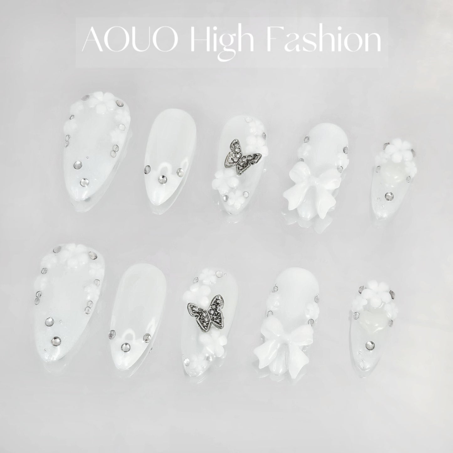 Milky White Y3K Nails