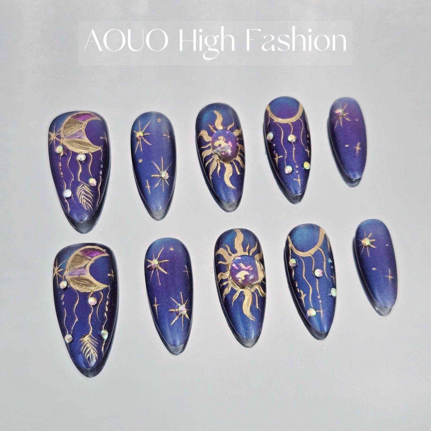 Sun and Moon Y3K Nails