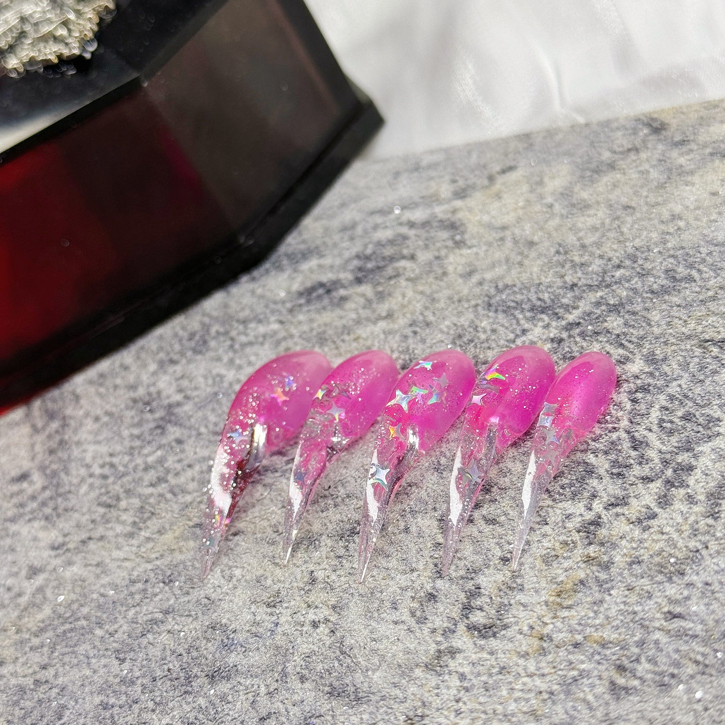 Hot Pink Dark Venom Nail